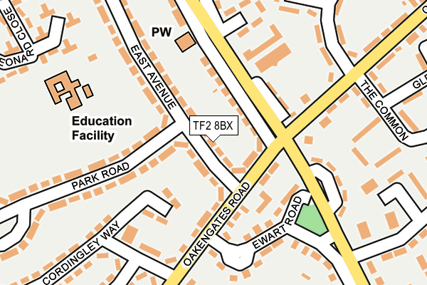 TF2 8BX map - OS OpenMap – Local (Ordnance Survey)