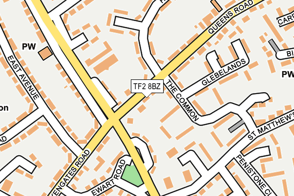 TF2 8BZ map - OS OpenMap – Local (Ordnance Survey)