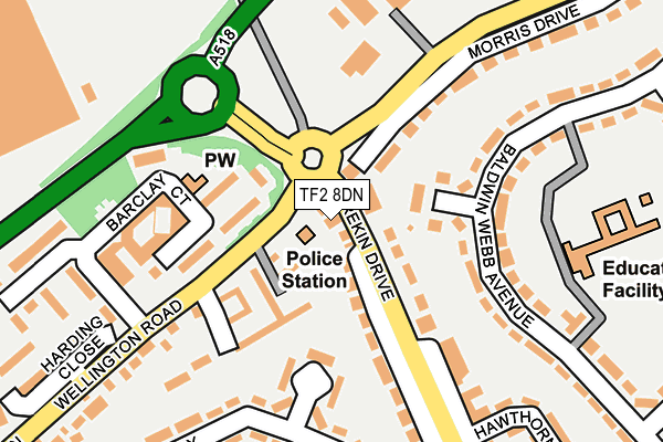 TF2 8DN map - OS OpenMap – Local (Ordnance Survey)