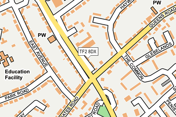 TF2 8DX map - OS OpenMap – Local (Ordnance Survey)