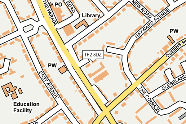 TF2 8DZ map - OS OpenMap – Local (Ordnance Survey)