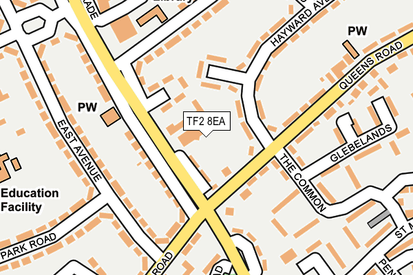 TF2 8EA map - OS OpenMap – Local (Ordnance Survey)
