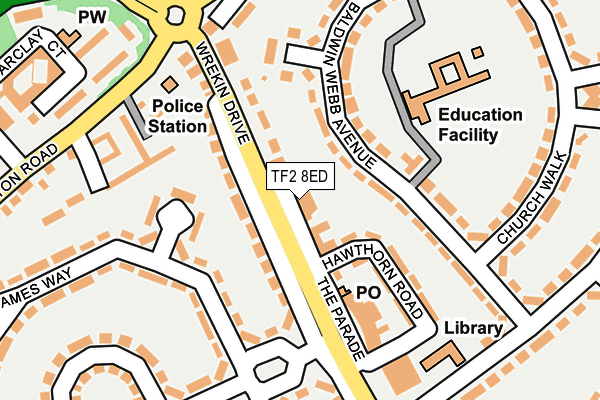 TF2 8ED map - OS OpenMap – Local (Ordnance Survey)