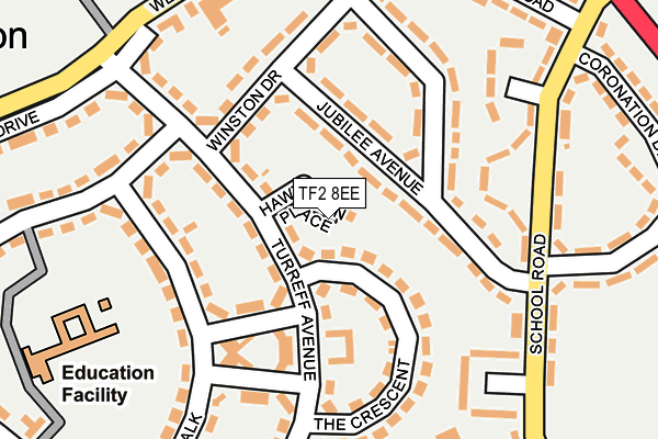 TF2 8EE map - OS OpenMap – Local (Ordnance Survey)