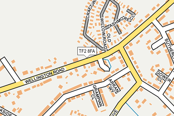 TF2 8FA map - OS OpenMap – Local (Ordnance Survey)