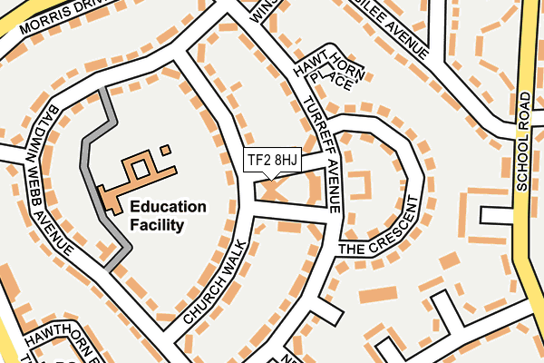 TF2 8HJ map - OS OpenMap – Local (Ordnance Survey)
