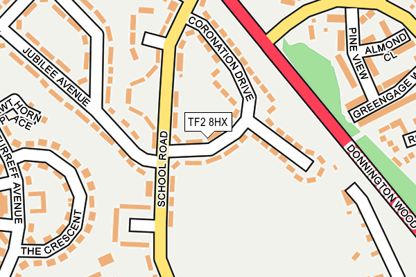 TF2 8HX map - OS OpenMap – Local (Ordnance Survey)