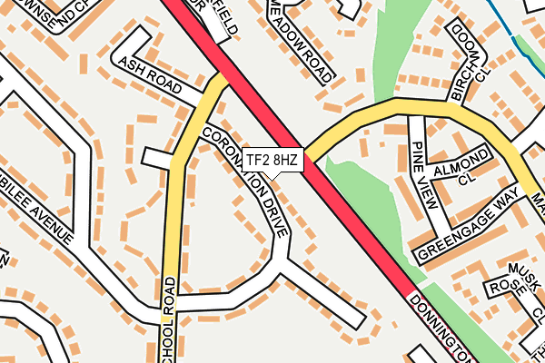 TF2 8HZ map - OS OpenMap – Local (Ordnance Survey)