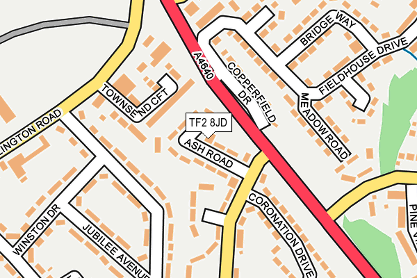 TF2 8JD map - OS OpenMap – Local (Ordnance Survey)