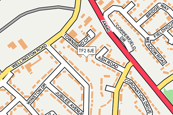 TF2 8JE map - OS OpenMap – Local (Ordnance Survey)