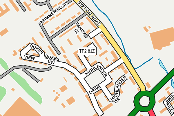 TF2 8JZ map - OS OpenMap – Local (Ordnance Survey)
