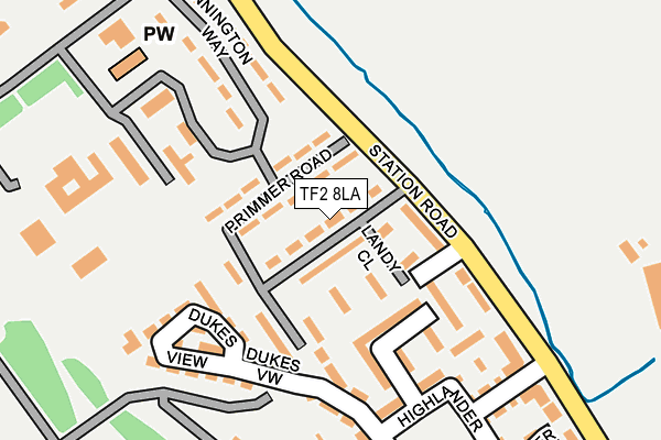 TF2 8LA map - OS OpenMap – Local (Ordnance Survey)