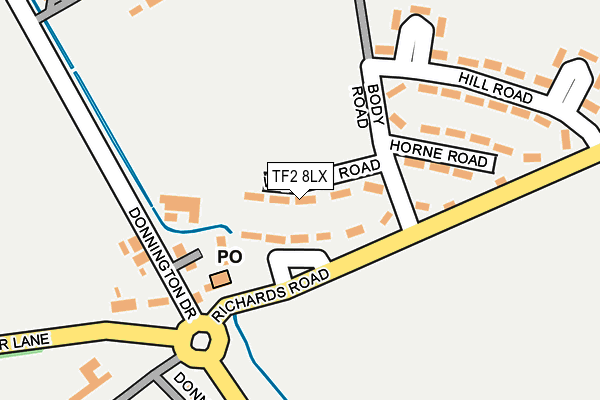 TF2 8LX map - OS OpenMap – Local (Ordnance Survey)