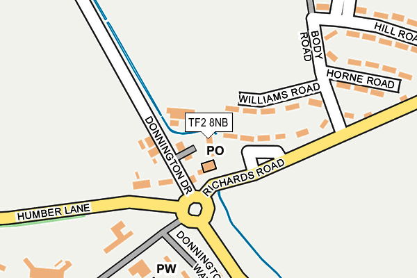 TF2 8NB map - OS OpenMap – Local (Ordnance Survey)
