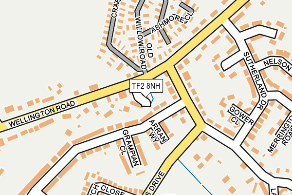 TF2 8NH map - OS OpenMap – Local (Ordnance Survey)