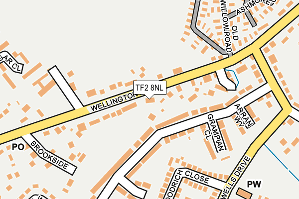 TF2 8NL map - OS OpenMap – Local (Ordnance Survey)
