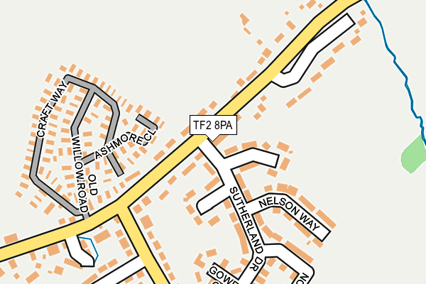 TF2 8PA map - OS OpenMap – Local (Ordnance Survey)