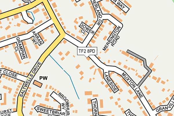 TF2 8PD map - OS OpenMap – Local (Ordnance Survey)
