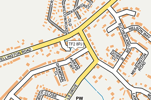 TF2 8PJ map - OS OpenMap – Local (Ordnance Survey)
