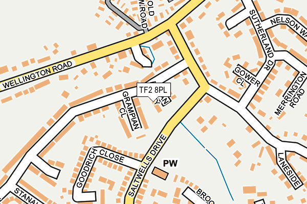 TF2 8PL map - OS OpenMap – Local (Ordnance Survey)