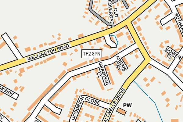 TF2 8PN map - OS OpenMap – Local (Ordnance Survey)