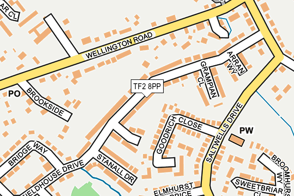 TF2 8PP map - OS OpenMap – Local (Ordnance Survey)