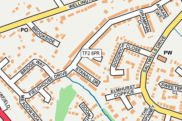 TF2 8PR map - OS OpenMap – Local (Ordnance Survey)
