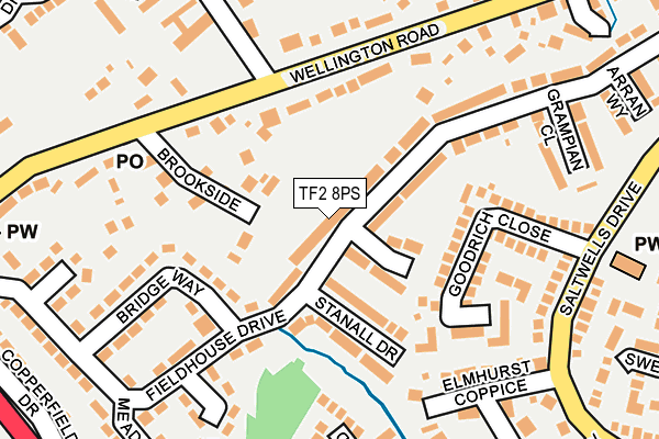 TF2 8PS map - OS OpenMap – Local (Ordnance Survey)