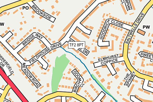 TF2 8PT map - OS OpenMap – Local (Ordnance Survey)
