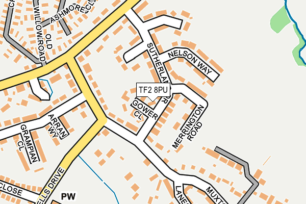 TF2 8PU map - OS OpenMap – Local (Ordnance Survey)