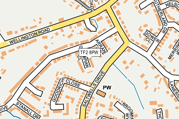 TF2 8PW map - OS OpenMap – Local (Ordnance Survey)