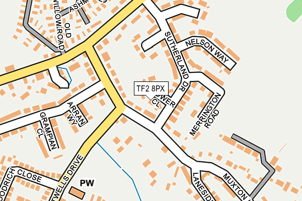 TF2 8PX map - OS OpenMap – Local (Ordnance Survey)