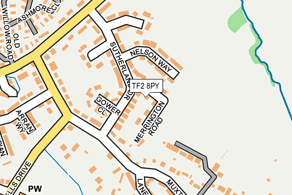 TF2 8PY map - OS OpenMap – Local (Ordnance Survey)