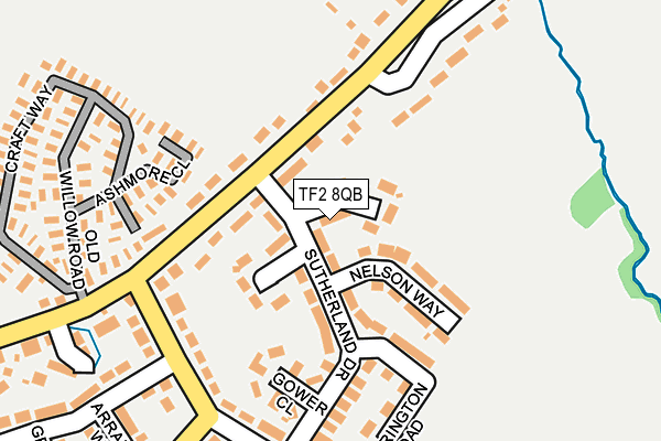 TF2 8QB map - OS OpenMap – Local (Ordnance Survey)