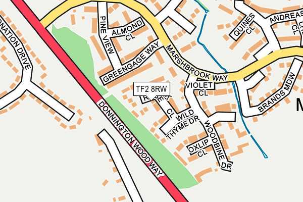 TF2 8RW map - OS OpenMap – Local (Ordnance Survey)
