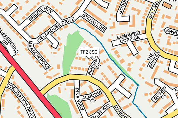 TF2 8SG map - OS OpenMap – Local (Ordnance Survey)