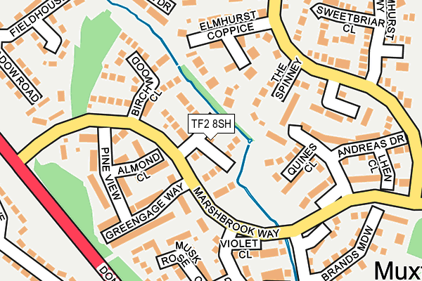 TF2 8SH map - OS OpenMap – Local (Ordnance Survey)