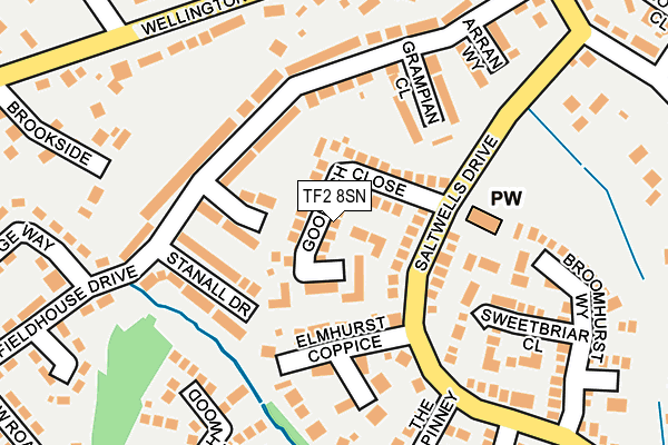 TF2 8SN map - OS OpenMap – Local (Ordnance Survey)