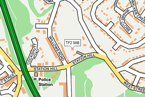 TF2 9AB map - OS OpenMap – Local (Ordnance Survey)