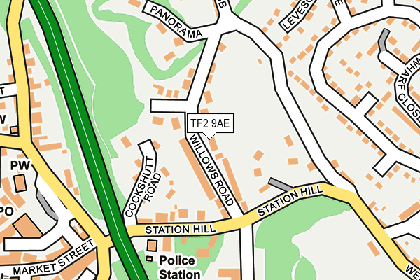 TF2 9AE map - OS OpenMap – Local (Ordnance Survey)