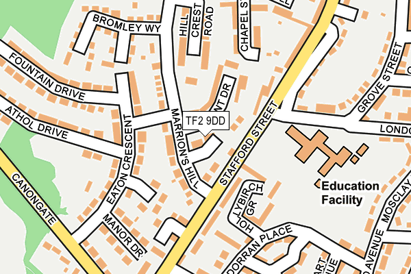 TF2 9DD map - OS OpenMap – Local (Ordnance Survey)