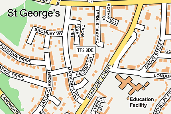 TF2 9DE map - OS OpenMap – Local (Ordnance Survey)
