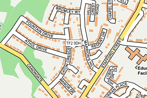 TF2 9DH map - OS OpenMap – Local (Ordnance Survey)
