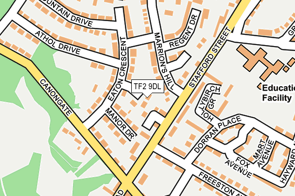 TF2 9DL map - OS OpenMap – Local (Ordnance Survey)