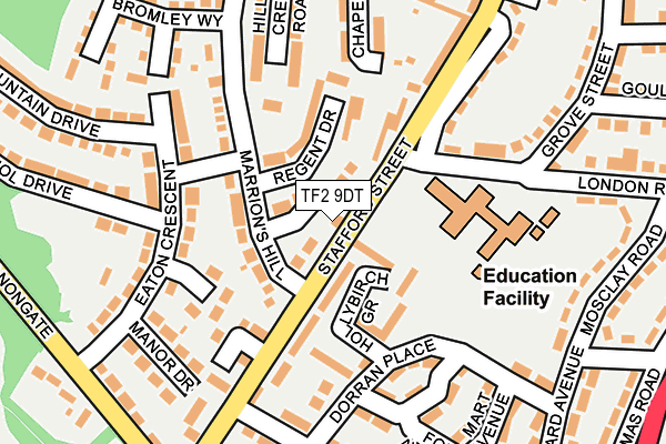TF2 9DT map - OS OpenMap – Local (Ordnance Survey)