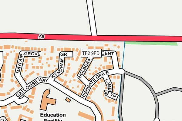 TF2 9FD map - OS OpenMap – Local (Ordnance Survey)