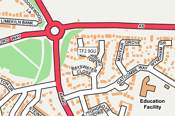 TF2 9GU map - OS OpenMap – Local (Ordnance Survey)