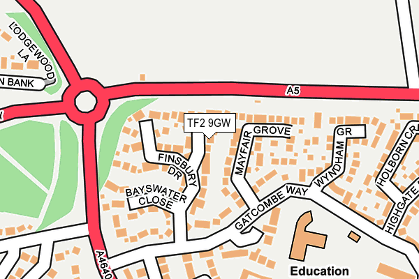 TF2 9GW map - OS OpenMap – Local (Ordnance Survey)