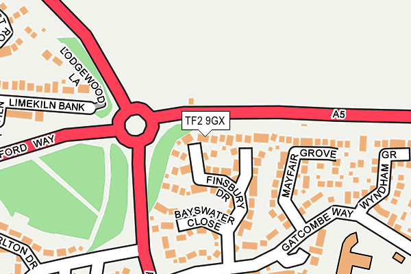 TF2 9GX map - OS OpenMap – Local (Ordnance Survey)