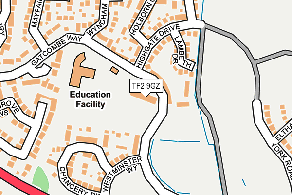 TF2 9GZ map - OS OpenMap – Local (Ordnance Survey)